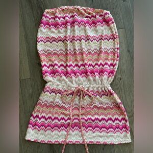 JORDAN TAYLOR Strapless Chevron Swimsuit Coverup (Size XS) Retail: $79